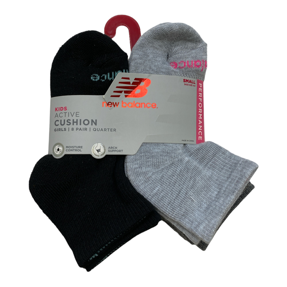 NWT New Balance 8Pk Quarter Socks Small